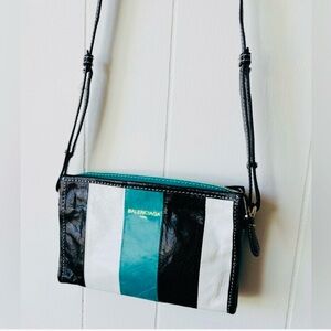 Balenciaga Rare Bazar Line Crossbody lambskin leather bag authenticated by PM